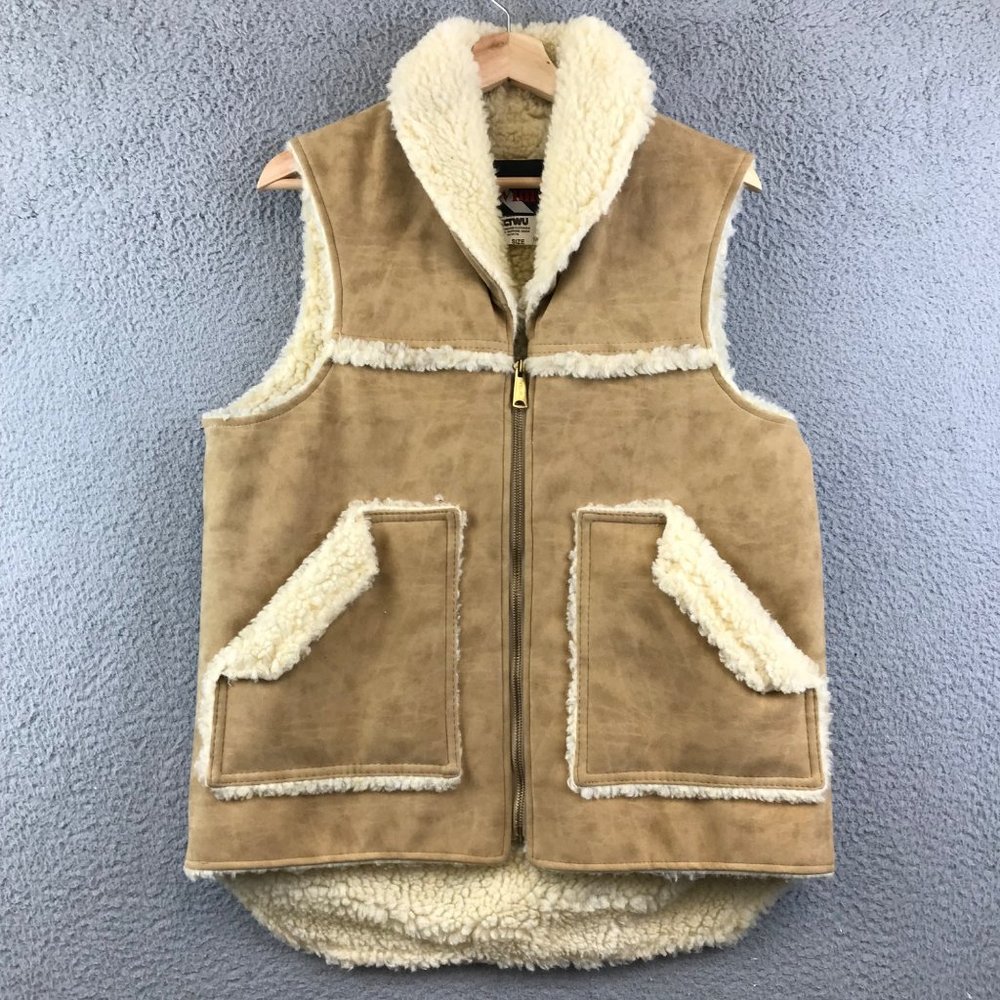 Vintage WIMAN Faux Suede + Sherpa Vest size M